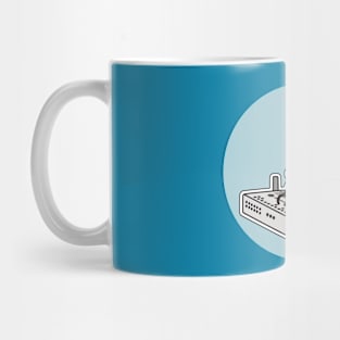 Cute Robot Musician Playing Drum Machine Mug